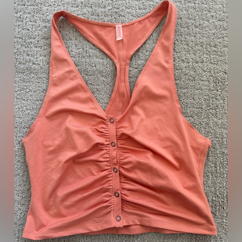 FP Movement by Free People Coral Ruched Racerback Crop Tank